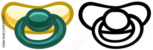 Yellow nipple in colored and line versions