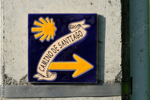 Картината върху платно ceramic tiles with insignia of the Way of St