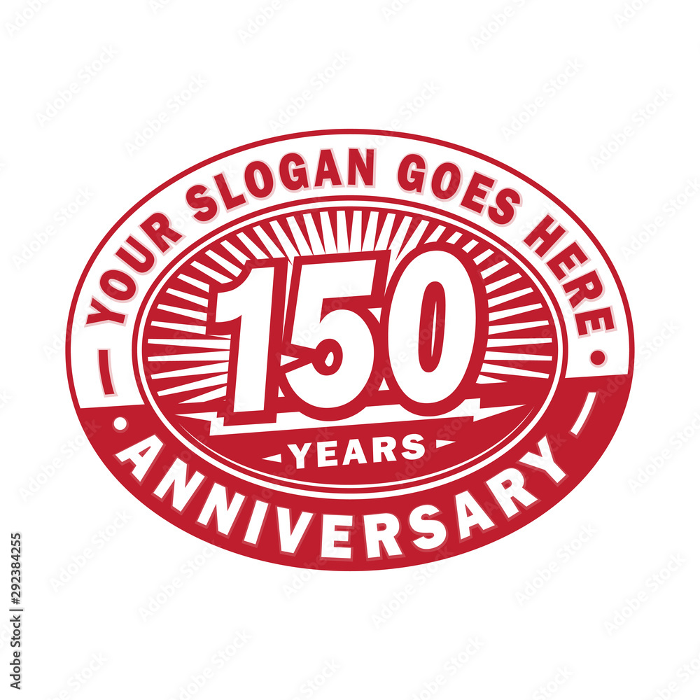 150 years anniversary design template. 150th logo. Red design - vector and illustration.