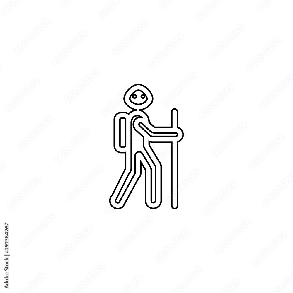 Alpinist icon. Adventure travel symbol Alpinist icon. Adventure travel symbol