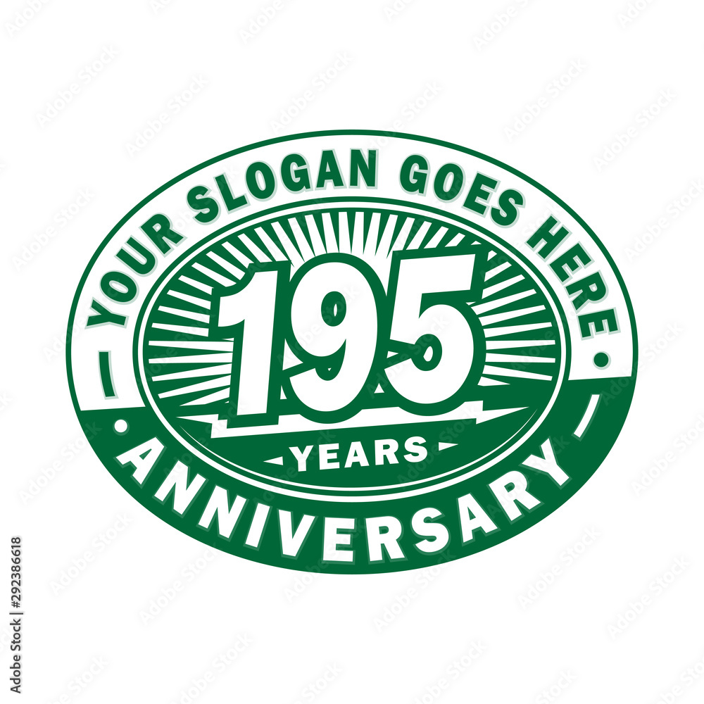 195 years anniversary design template. 195th logo. Green design - vector and illustration.