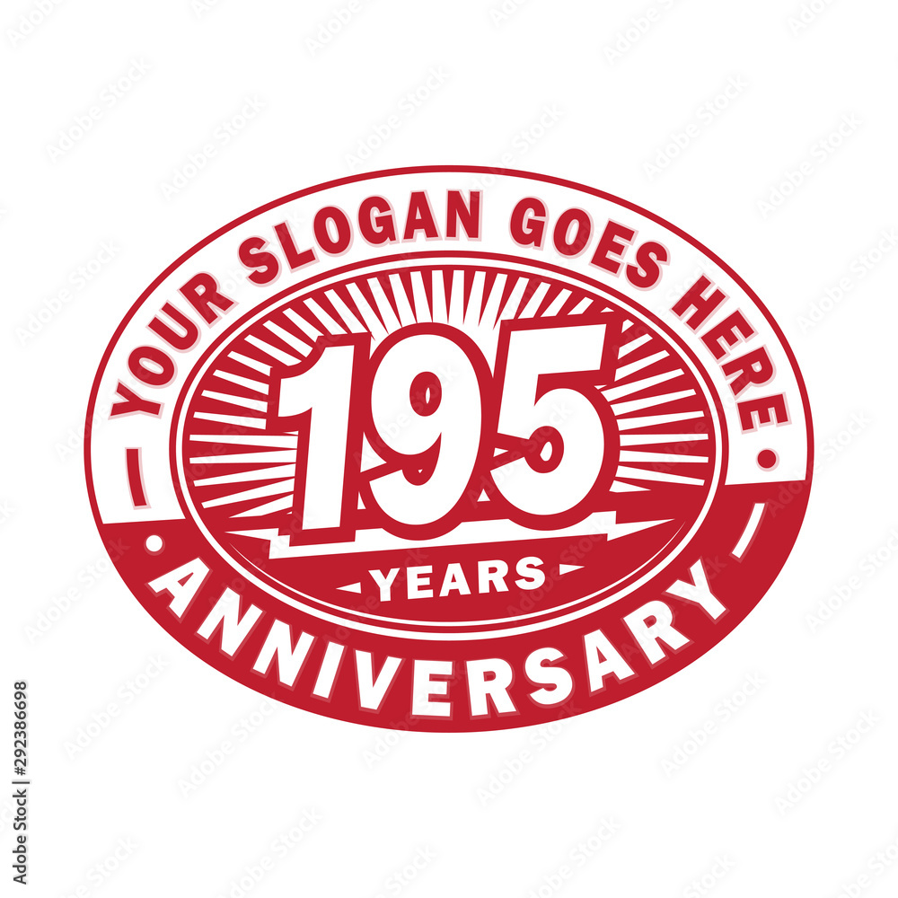195 years anniversary design template. 195th logo. Red design - vector and illustration.