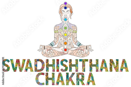 Swadhishthama Chakra. Vector zentangle object for decoration