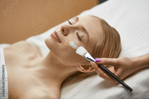 people, beauty, cosmetology and treatment concept - close up of