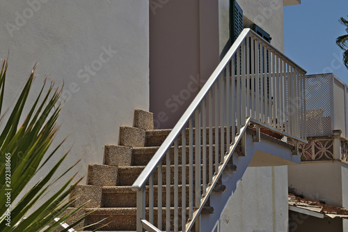 Stairway going upwards to the entrance