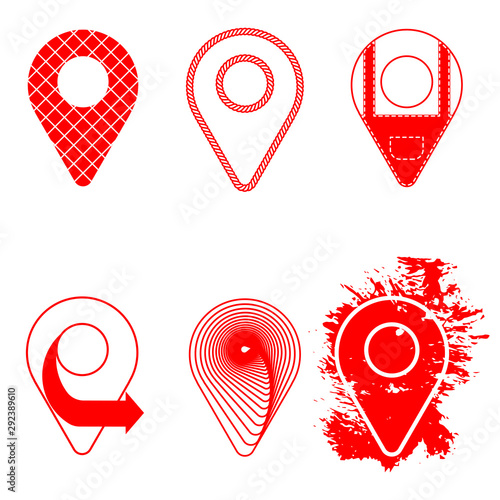 Geolocation icon pack. Set of Geolocation signs in different style for your web site design, logo, app, UI. Vector illustration EPS10.