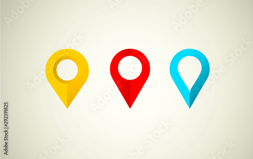 Set of map markers. Location pin set. Map marker. Vector illustration of pin icon.