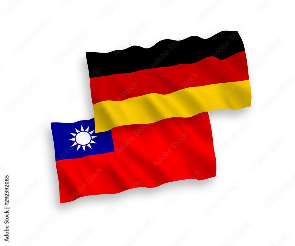 Flags of Taiwan and Germany on a white background Flags of Taiwan and Germany on a white background
