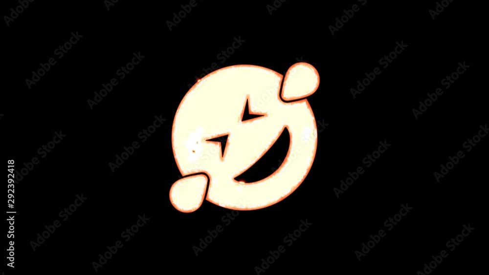 Symbol grin squint tears burns out of transparency, then burns again. Alpha channel Premultiplied - Matted with color black Symbol grin squint tears burns out of transparency, then burns again. Alpha channel Premultiplied - Matted with color black