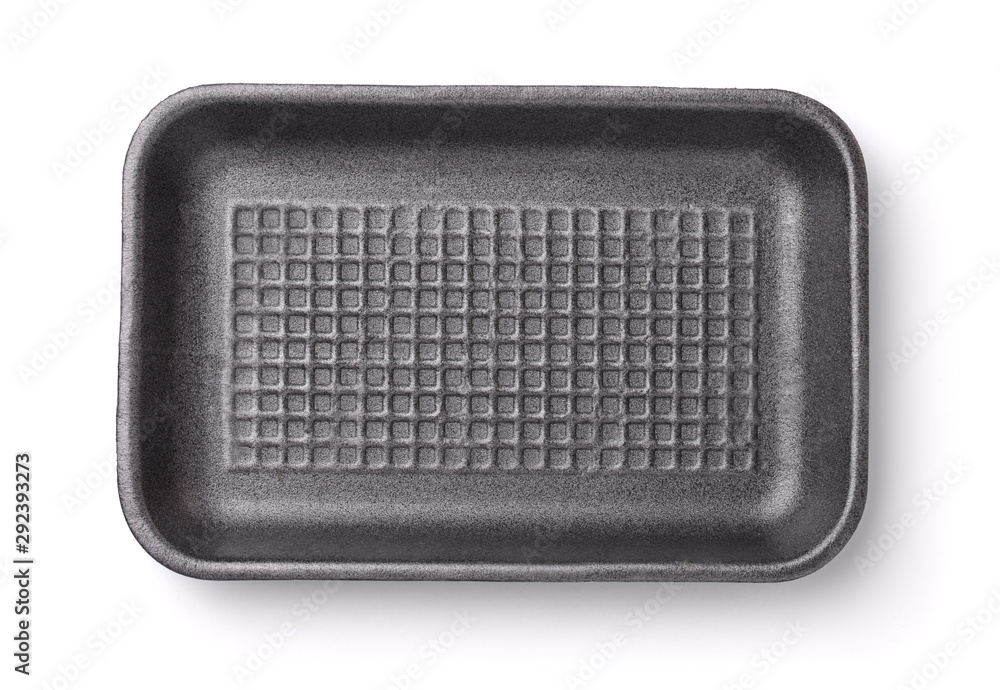 Top view of empty foam food tray Top view of empty foam food tray