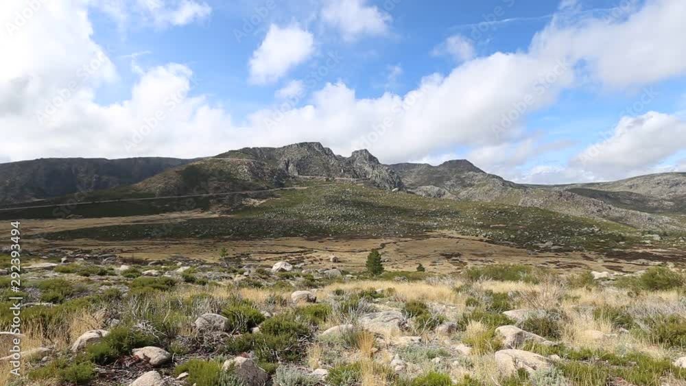 Highest mountain in continental Portugal - Serra da Estrela seen from Nave Santo Antonio towards Cantaros and Macico Central Highest mountain in continental Portugal - Serra da Estrela seen from Nave Santo Antonio towards Cantaros and Macico Central