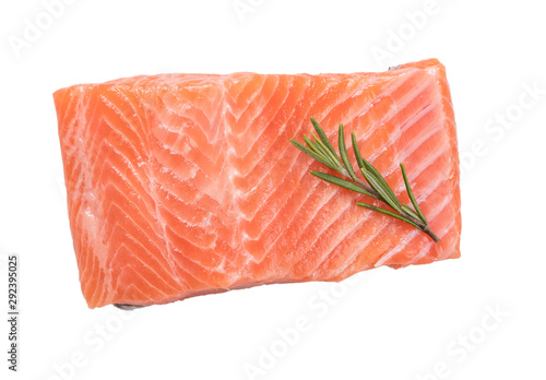 Photo Raw salmon fillet on a white background