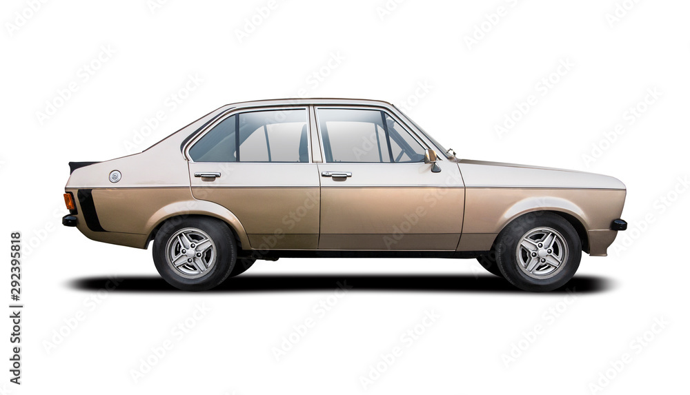 Naklejka Classic German family car side view isolated on white