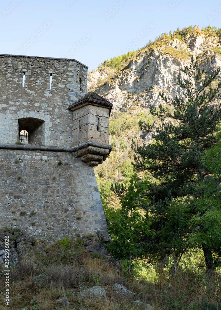 Detail of a citadel of Vauban in the Alps in France