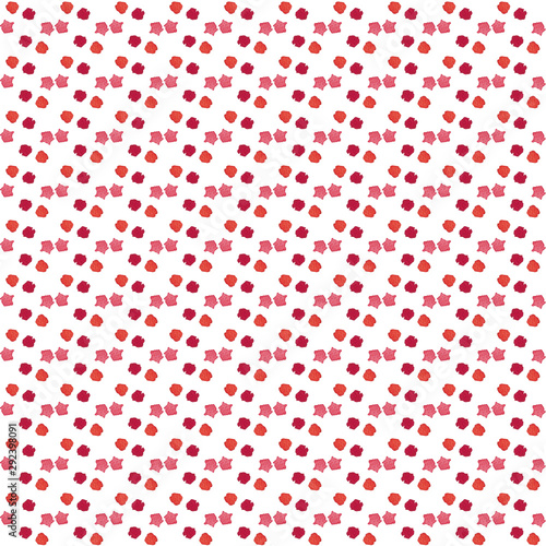 Seamless pattern of abstract watercolor pink and red spots on a white background. Use for invitations, greetings, weddings.