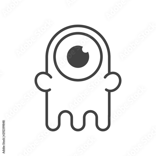 alien face halloween isolated icon