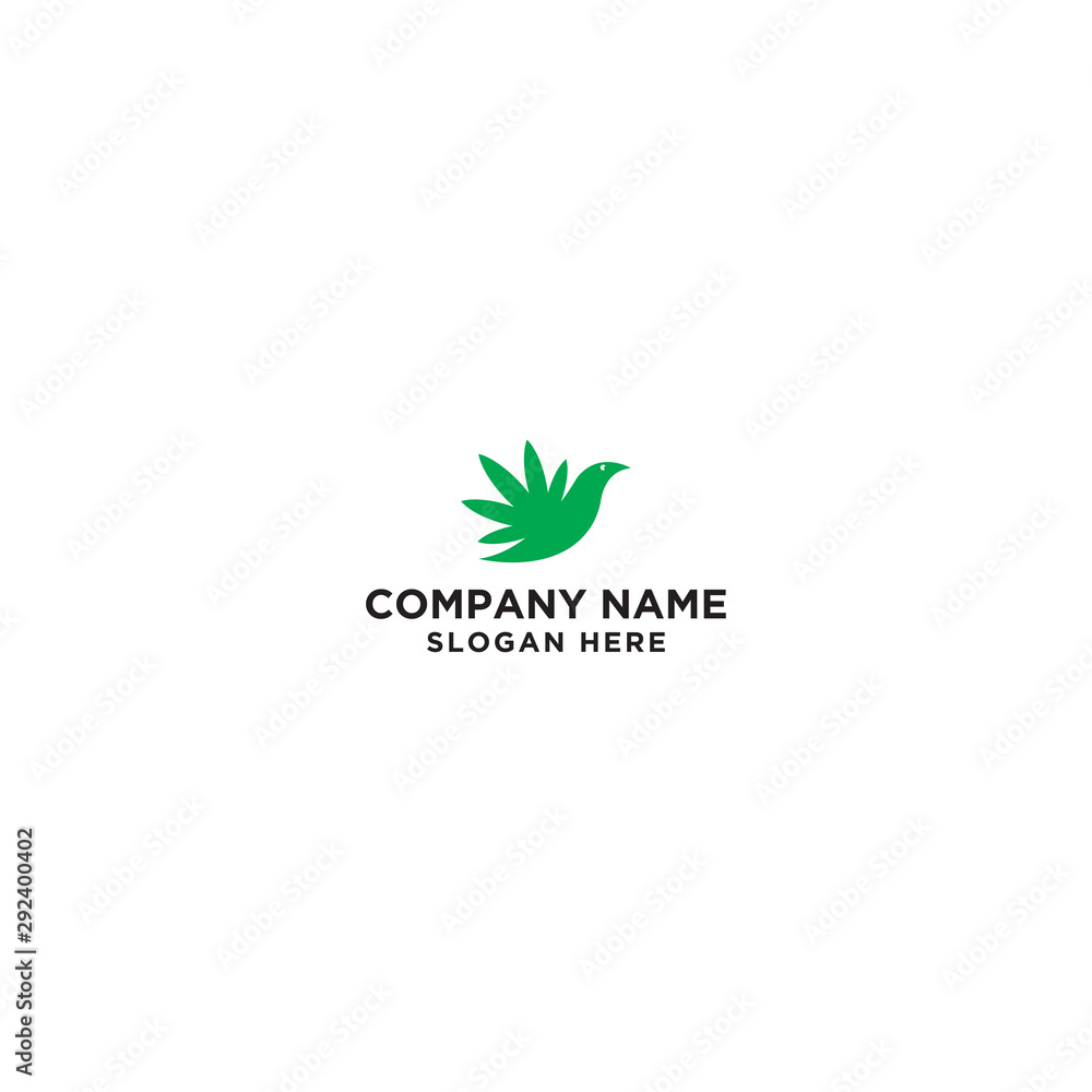 green birds logo design template - vector