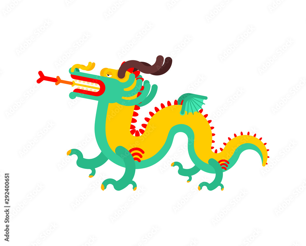 Fototapeta premium Chinese dragon isolated. China mythical monster. National folk beast. vector illustration