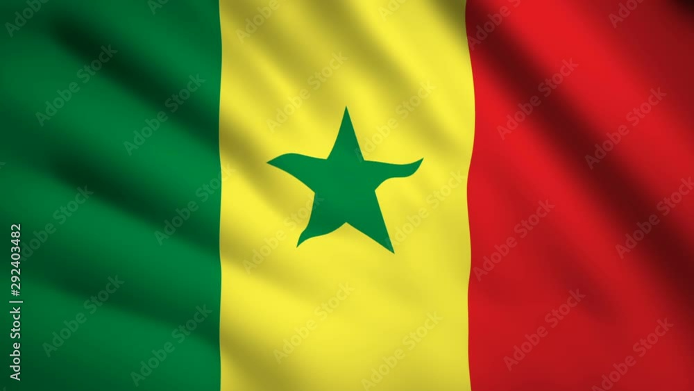Senegal flag Motion video waving in wind. Flag Closeup 1080p HD footage Senegal flag Motion video waving in wind. Flag Closeup 1080p HD footage
