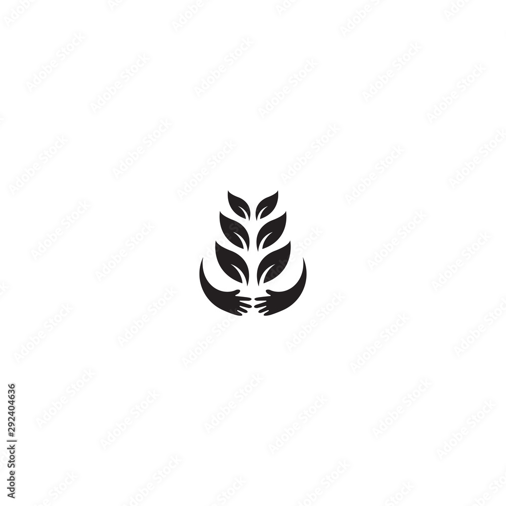 abstract hand leaf company logo - vector abstract hand leaf company logo - vector