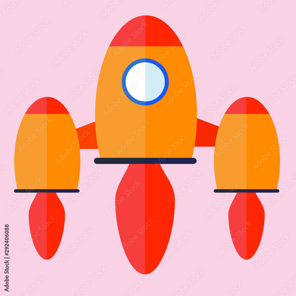Cartoon Rocket Flat Design Illustration Cartoon Rocket Flat Design Illustration