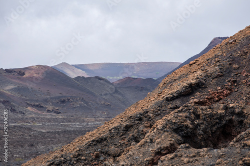 volcanic craters, Lanzarote, Canary Islands, Spain