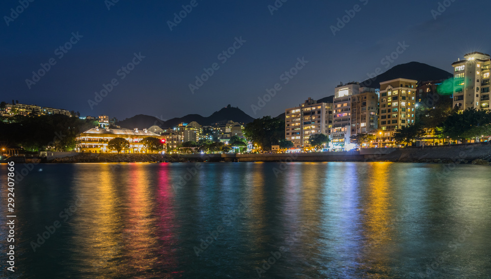 Panoramic view on Stanley Village Boulevard on Hongkong Island. Chek Chue, Hong Kong, China