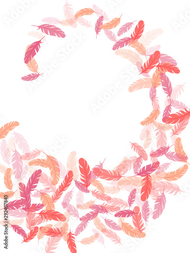 Flying feather elements airy vector design.