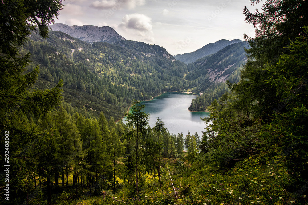 Lake Steirersee in Austrian Alps near Tauplitzalm, Bad Mitterndorf village