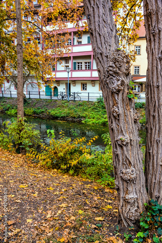 Herbstidylle am Ludwigskanal in Bamberg mit Gerberhäuser photo