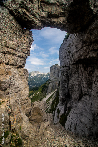 Loserfenster - Loser stone window in Austria Alps near Altaussee village © Petr
