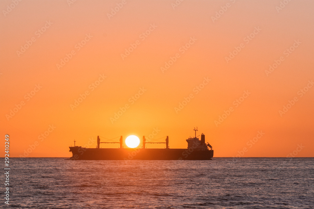 The sun over a ship