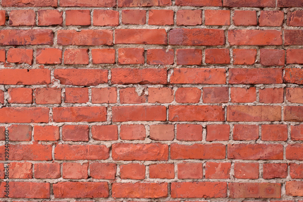 Obraz premium Old dirty grunge red brick wall background