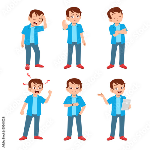 cute teen gesture many expression set bundle