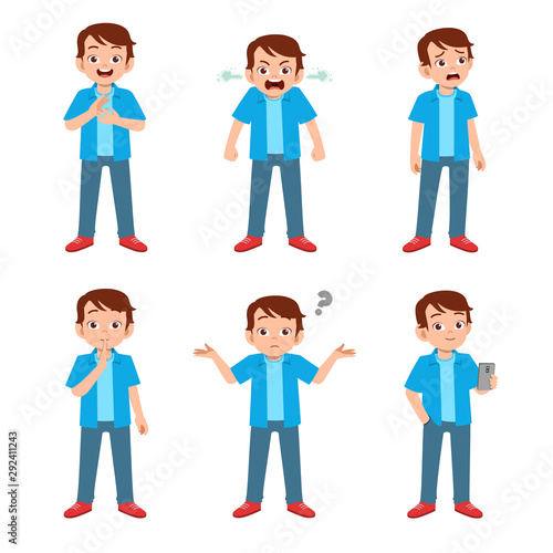 cute teen gesture many expression set bundle