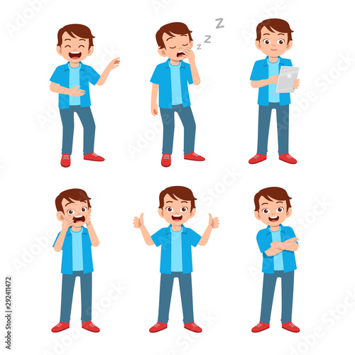 cute teen gesture many expression set bundle