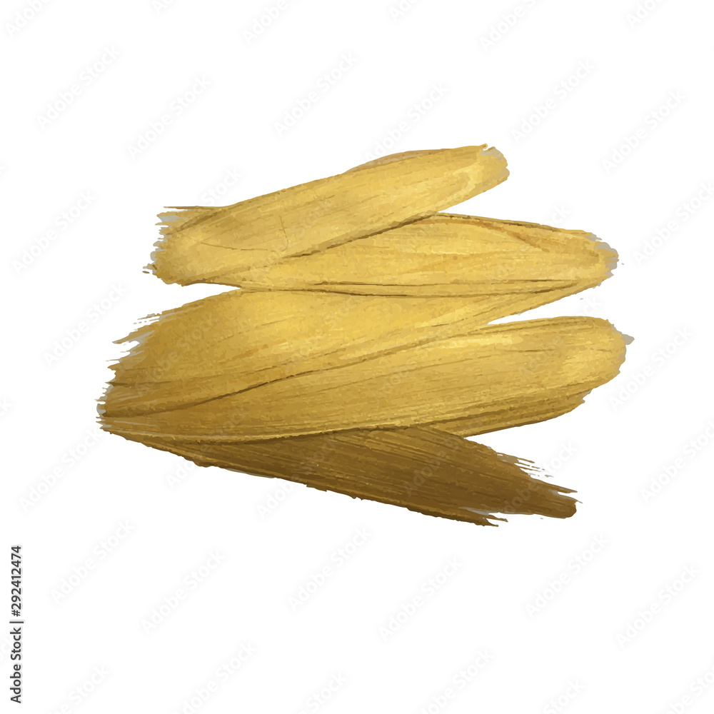 Golden paint brush stroke on white background Golden paint brush stroke on white background
