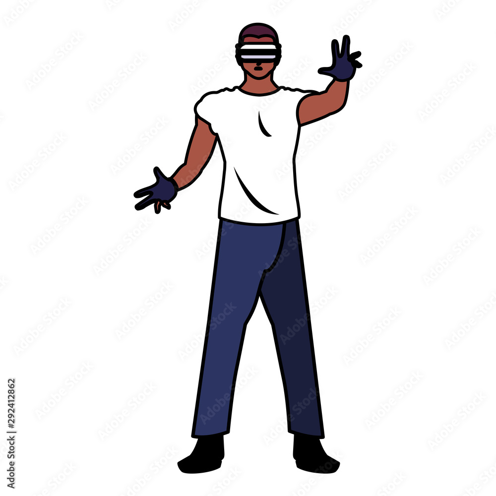 man using technology of augmented reality man using technology of augmented reality
