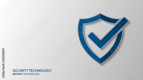 Cyber technology security, Shield on empty screen, network protection background design, vector illustration