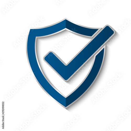 Cyber technology security, Shield on white screen, network protection design, vector illustration