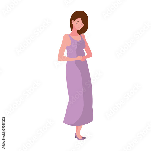 Isolated pregnant woman vector design