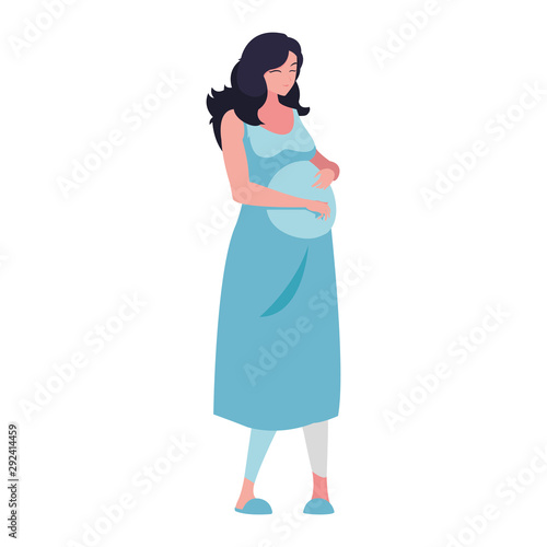 Isolated pregnant woman vector design