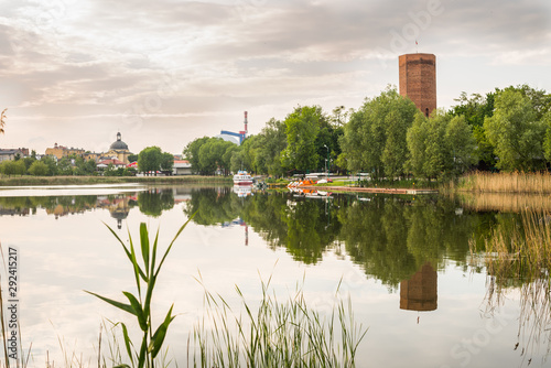 Poland, old tower on the lake, Kruszwica