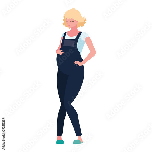 Isolated pregnant woman vector design