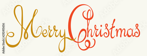 Lettering Merry Christmas. Vector drawing