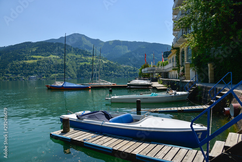 Naklejka Zell am See Ufer Boote