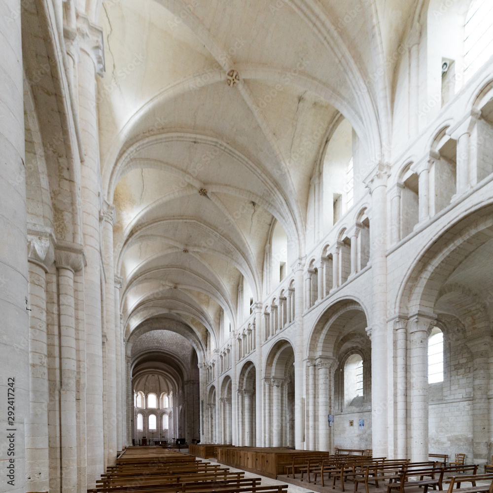 interior view of the Abbey of Saint-Georges church in Boscherville