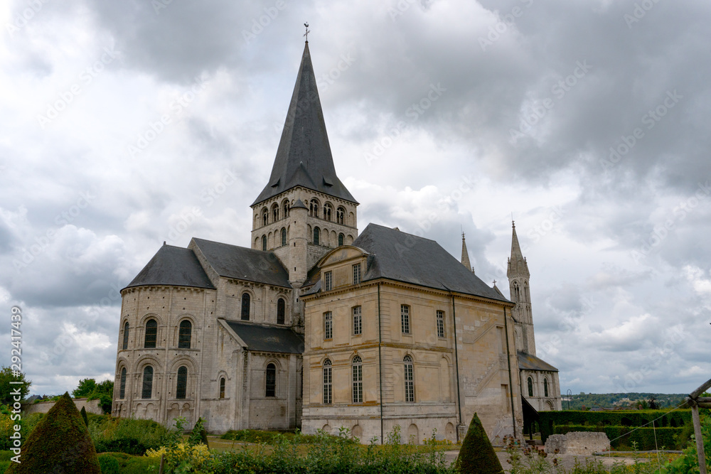 view of the historic Abbey of Saint-Georges in Boscherville in Upper Normandy