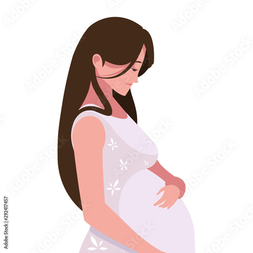 Isolated pregnant woman vector design