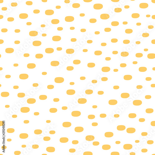 Yellow seamless pattern with hand drawn spot ornament made in summer yellow color